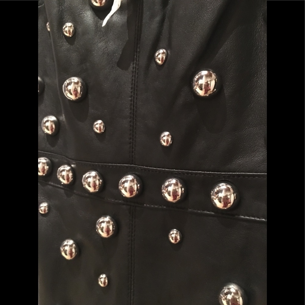 Michael Kors Leather Dome Studded Dress - Picture 4 of 8